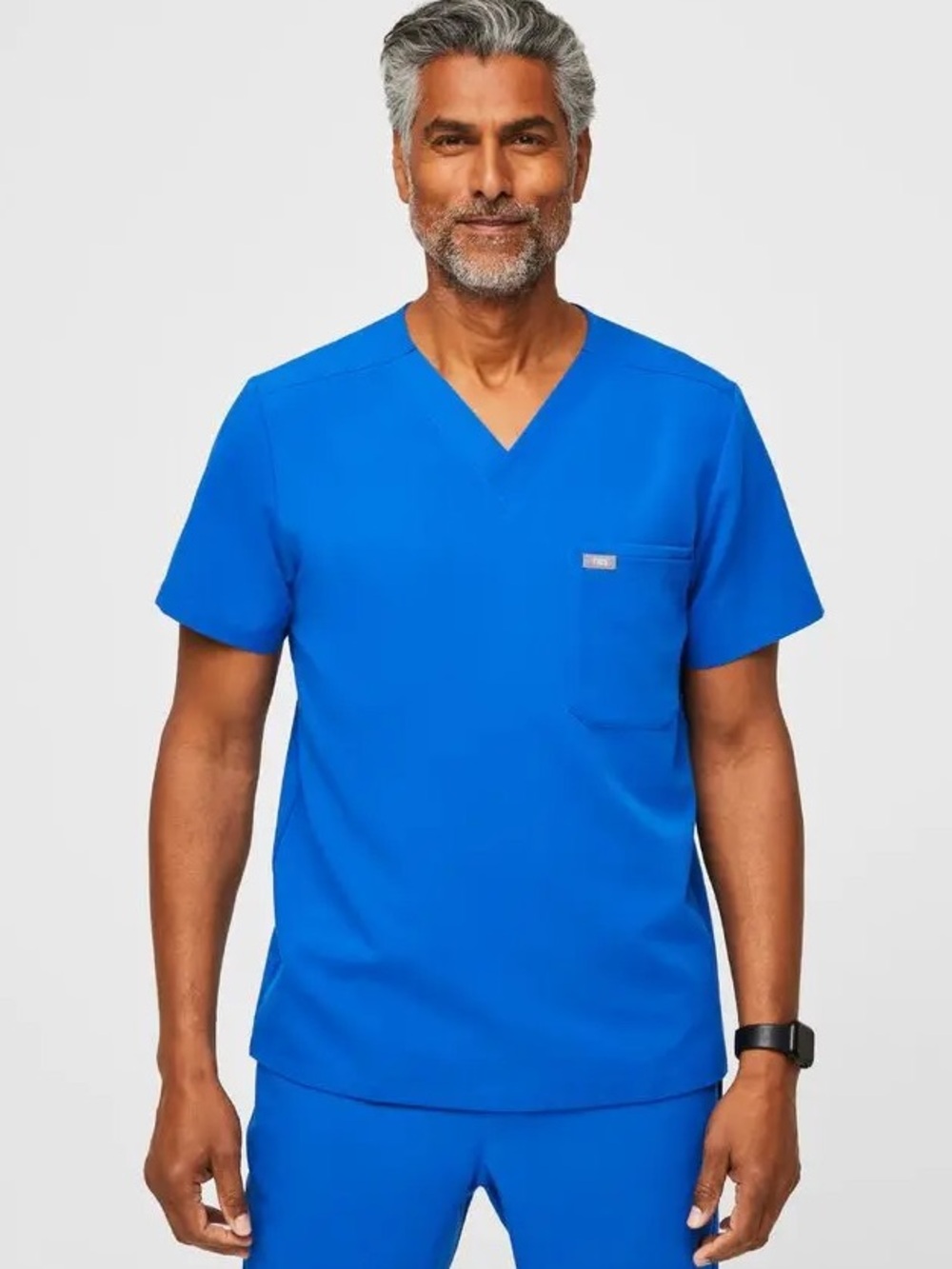 FIGS Leon Scrub Top Mens XS Blue V-Neck Medical Healthcare Uniform Pocket